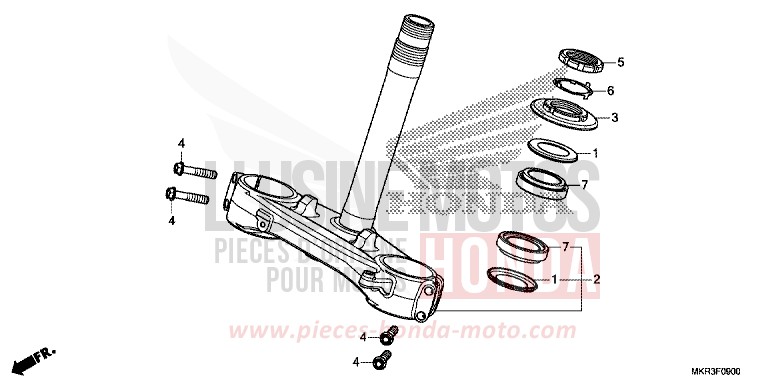 TIGE DE DIRECTION de CBR1000RR "Fireblade" GRAND PRIX RED (R380) de 2020